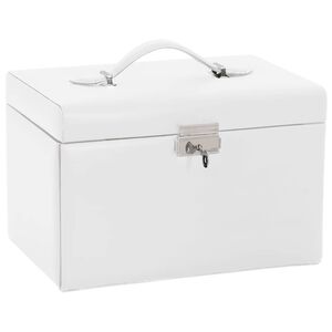 vidaXL Jewellery Box 3-Layer with Mirror Lockable White 26x18x17,5 cm