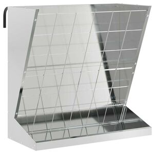 vidaXL Hay Feeder Silver 71 x 33 x 70 cm 5 kg Galvanised Steel