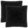 vidaXL Cushion with Pillow HEERLEN 2 pcs Black PV Fleece