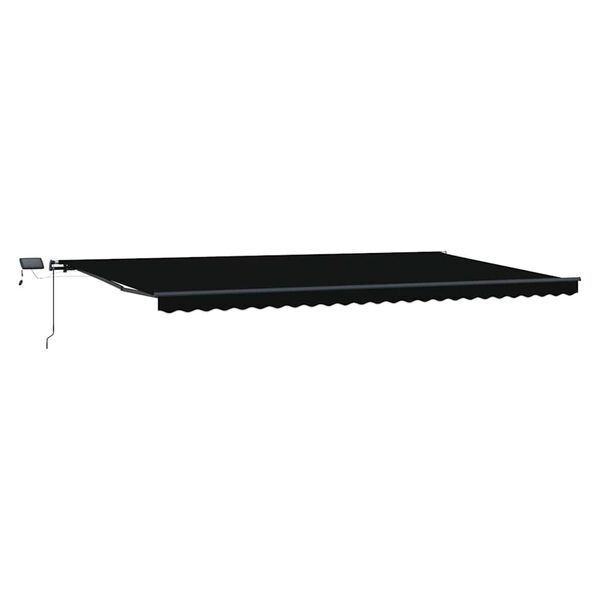 vidaXL Retractable Awning Manual Black 600 x 300 cm Fabric