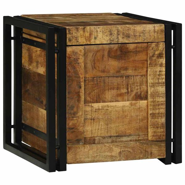 vidaXL Storage Box Brown and black 40 x 40 x 40 cm Solid mango wood