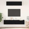 vidaXL TV Cabinet Set Wall-mounted 4 pcs Black Oak Engineered Wood