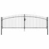 vidaXL Garden Gate with Lock Grey 100 x 400 cm Steel