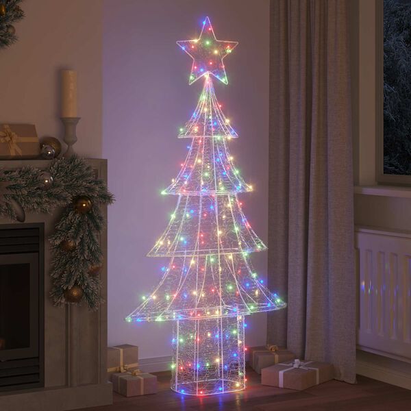 vidaXL Christmas Tree with 240 LEDs Multicolour 180 cm Acrylic