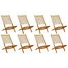 vidaXL Folding Garden Chairs 8 pcs Beige Solid Wood Acacia