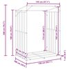 vidaxL Firewood Rack with Rain Cover 150x100x200 cm Galvanised Steel