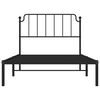 vidaXL Metal Bed Frame without Mattress with Headboard Black 107x203cm