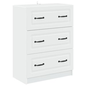 vidaXL Drawer Cabinet 66 x 34.5 x 87 cm Engineered Wood White