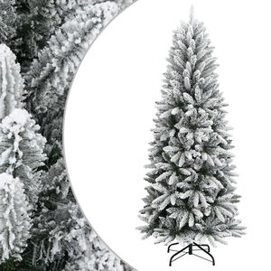 vidaXL Artificial Christmas Tree with Flocked Snow 210 cm PVC&PE