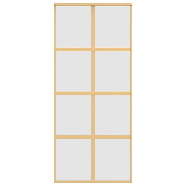 vidaXL Sliding Door Gold 90x205 cm Frosted ESG Glass and Aluminium