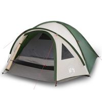 vidaXL Camping Tent 4 Persons Green 300x250x132 cm 185T Taffeta