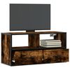 vidaXL TV Cabinet Smoked Oak 80x31x39.5 cm Engineered Wood and Metal