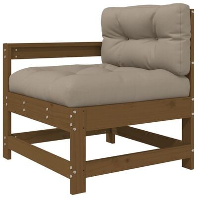 vidaXL 3 Piece Garden Lounge Set with Cushions Honey Brown Solid Wood