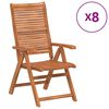vidaXL Reclining Folding Chairs 8 pcs 56x72x107 cm Solid Wood Acacia