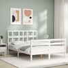 vidaXL Bed Frame without Mattress White Small Double Solid Wood