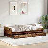 vidaXL Bed Frame with Drawer Old Wood 90 x 200 cm Solid Pine Wood