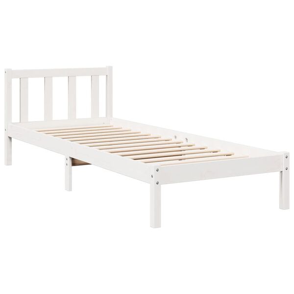vidaXL Extra Long Bed Frame without Mattress White 100x210 cm Solid Wood Pine