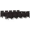 vidaXL Garden Dining Set with Cushion 11 pcs Brown Rattan