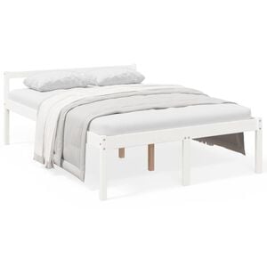 vidaXL Senior Bed without Mattress White 140x190cm Solid Wood Pine
