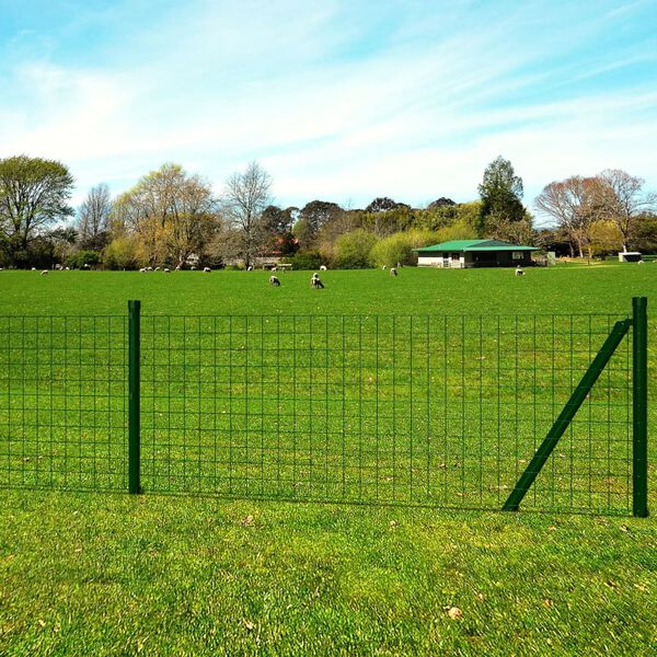 vidaXL Euro Fence Steel 25x1.0 m Green