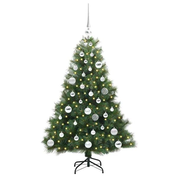 vidaXL Artificial Christmas Tree with 150 LEDs Green 120 cm PE and PVC