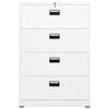 vidaXL Filing Cabinet White 90x46x134 cm Steel