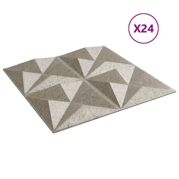 vidaXL Wall Panels 24 pcs Beton 50x50 cm XPS 6 m&sup2; Origami