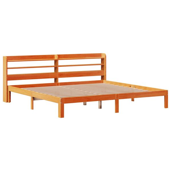 vidaXL Bed Frame without Mattress Wax Brown 180x200 cm Super King Solid Wood Pine