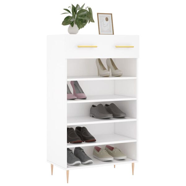 vidaXL Shoe Cabinet White 60x35x105 cm Engineered Wood