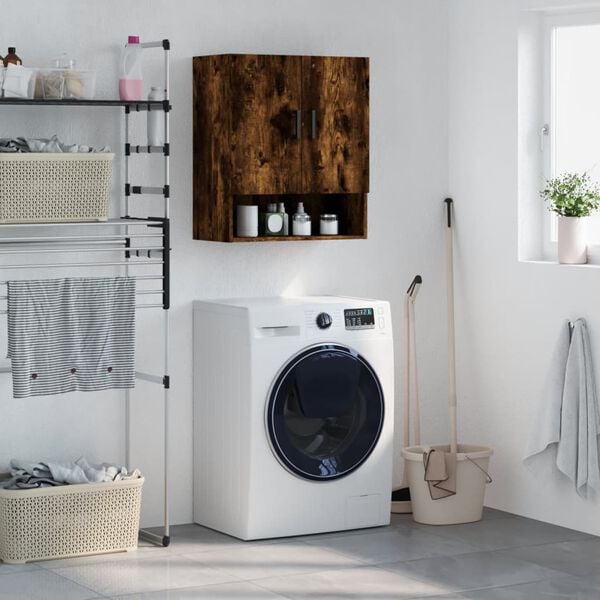 vidaXL Wall Cabinet Smoked Oak 60x31x70 cm Engineered Wood