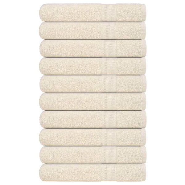 vidaXL Towels "FROGN" 10 pcs Cream 100x200 cm 360 gsm