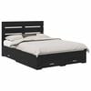 vidaXL Bed Frame with Drawer Black Oak 160 x 200 cm Engineered Wood