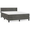 vidaXL Box Spring Bed with Mattress Dark Grey 140x190 cm Velvet
