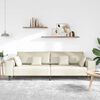 vidaXL Velvet Sofa with Cushion Cream 208 cm Velvet
