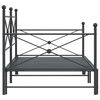 vidaXL Daybed with Trundle without Mattress Black 100x190 cm Steel