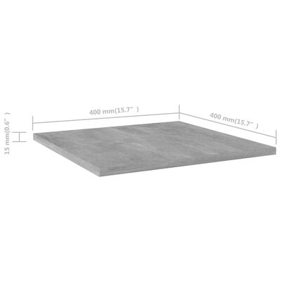 vidaXL Bookshelf Boards 8 pcs Concrete Grey 40x40x1.5 cm Engineered Wood