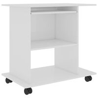 vidaXL Computer Desk High Gloss White 80x50x75 cm Engineered Wood