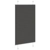 vidaXL Pleated Blind Black 75x100 cm Fabric Width 74.4 cm Polyester