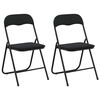 vidaXL Folding Chair 2 pcs Black 48 x 44 x 78 cm Velvet