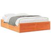 vidaXL Bed Frame without Mattress Wax Brown 140x190 cm Solid Wood Pine
