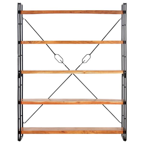 vidaXL 5-Tier Bookcase 140x30x180 cm Solid Acacia Wood