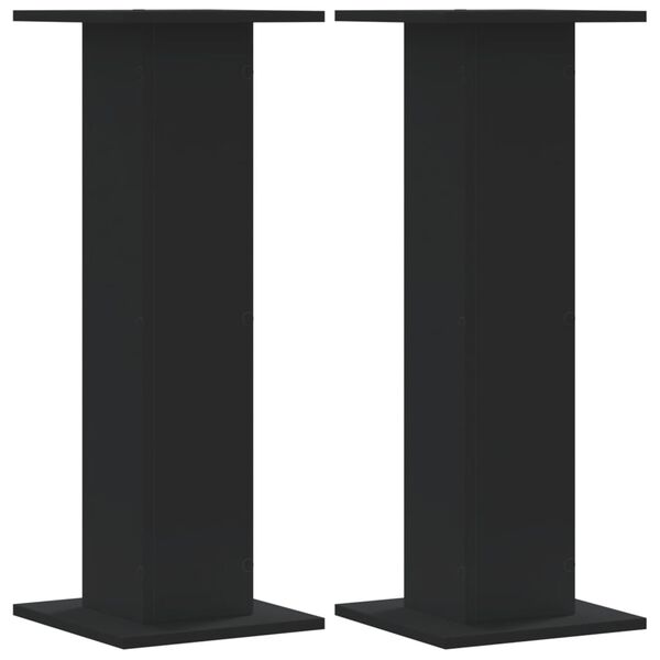 vidaXL Plant Stands 2 pcs Black 30x30x80 cm Engineered Wood
