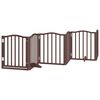 vidaXL Dog Gate with Door Foldable 9 Panels Brown 450 cm Poplar Wood