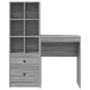 vidaXL Desk with Drawer 2 pcs Grey Sonoma