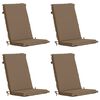 vidaXL High Back Chair Cushion GEMERT 4 pcs 100% Polyester Taupe