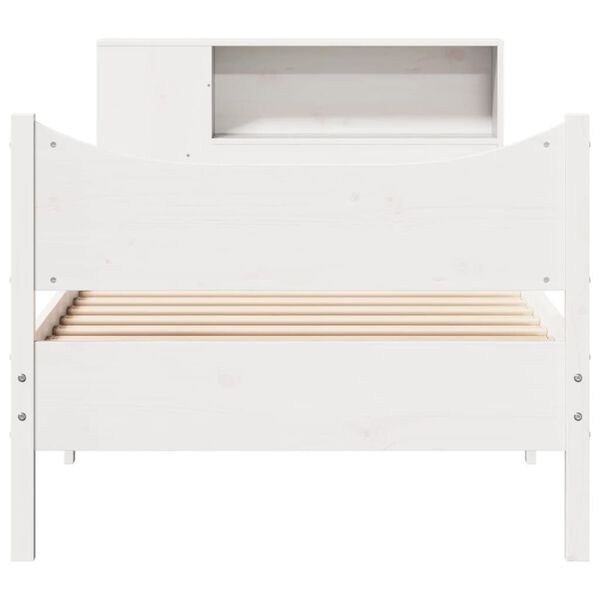 vidaXL Bed Frame without Mattress White 75x190 cm Small Single Solid Wood Pine
