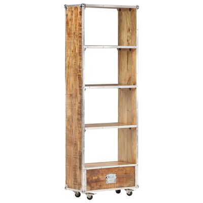 vidaXL Book Cabinet 56x28x163 cm Solid Rough Mango Wood