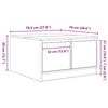 vidaXL Coffee Table with Drawers Grey Sonoma 70.5x70x40 cm