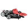vidaXL Tandem Stroller Steel Red and Black