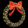 vidaXL Wreath with 150 LEDs Warm white 120 cm Rattan